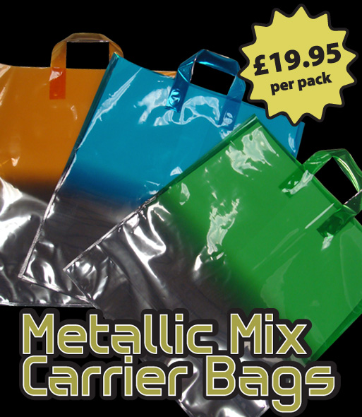 metallic mix polythene carrier bags
