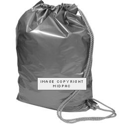 Silver Polythene Duffle Carrier Bags