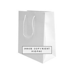 200mm White Matt Laminated Carrier Bags