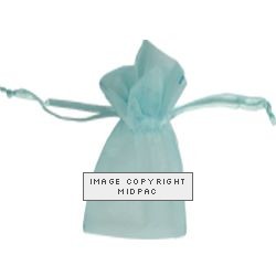 Small Aqua Organza Bags