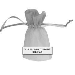Medium Silver Organza Bags