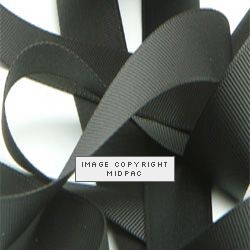 23mm Black Grosgrain Ribbon