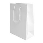 250mm White Matt Laminated Carrier Bags