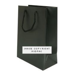 250mm Black Matt Laminated Carrier Bags