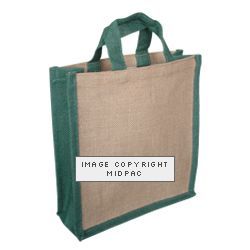 250mm Green/Natural Jute Bags