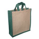 250mm Green/Natural Jute Bags