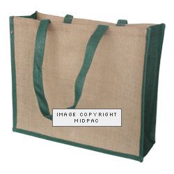 410mm Green/Natural Jute Bags