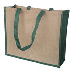 410mm Green/Natural Jute Bags