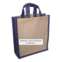 250mm Blue/Natural Jute Bags