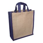 250mm Blue/Natural Jute Bags