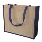 410mm Blue/Natural Jute Bags
