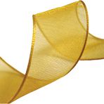 23mm Gold Wire Edge Ribbon