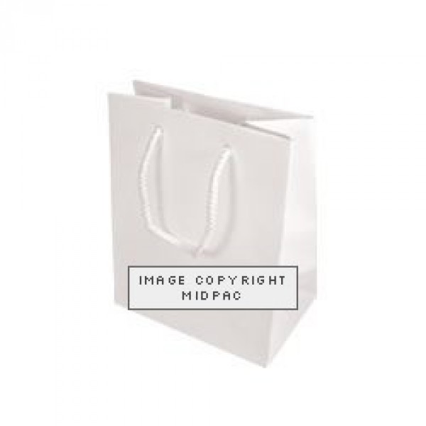 160mm White Gloss Laminated Paper Carrier Bags