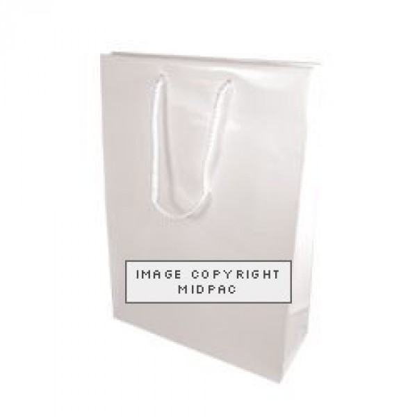250mm White Gloss Laminated Paper Carrier Bags