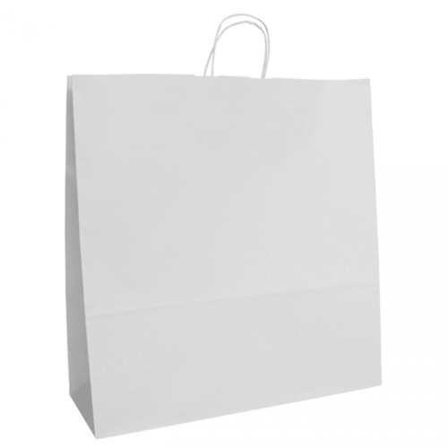 450mm White Twisted Handle Paper Carrier Bags