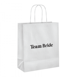 180mm Team Bride Printed Carrier Bag - White