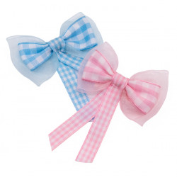 Chiffon Gingham Ribbon Bows