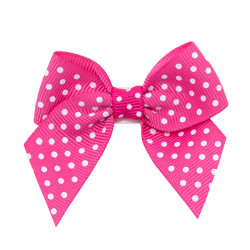 Shocking Pink Spotty Grosgrain Bows