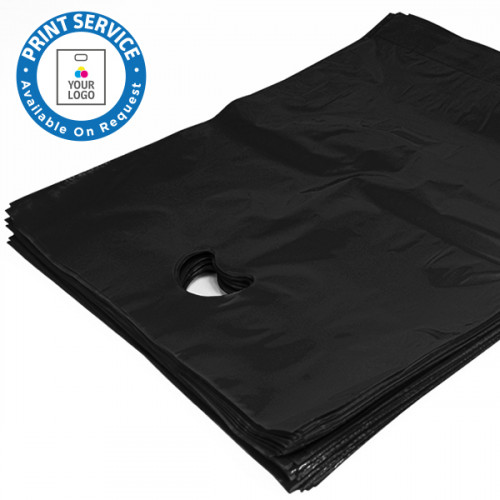 22x18in Black Polythene Carrier Bags