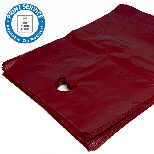 15x18in Burgundy Polythene Carrier Bags