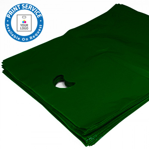 15x18in Dark Green Polythene Carrier Bags