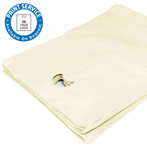 8x12in Ivory Polythene Carrier Bags