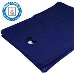 8x12in Navy Polythene Carrier Bags