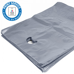 15x18in Silver Polythene Carrier Bags