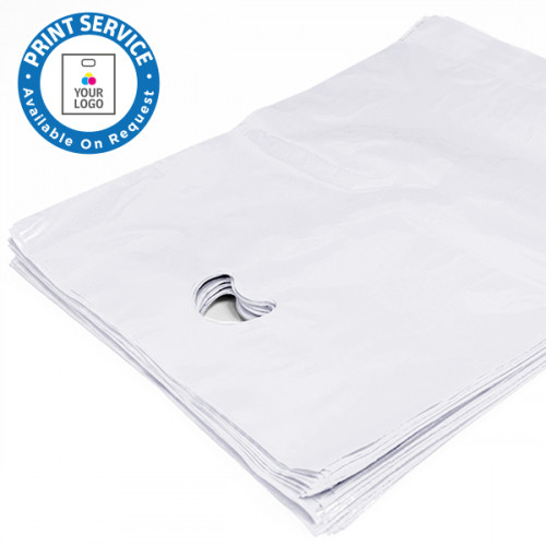 22x18in White Polythene Carrier Bags