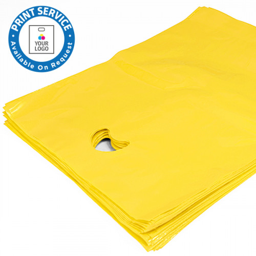 8x12in Yellow Polythene Carrier Bags