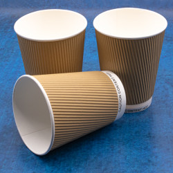 12oz Kraft Ripple Cups