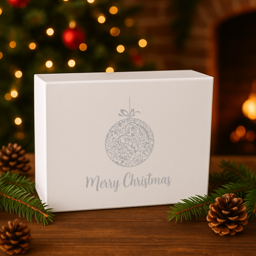 220mm White Bauble Christmas Boxes