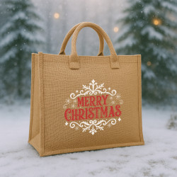Merry Christmas Printed Jute Bags