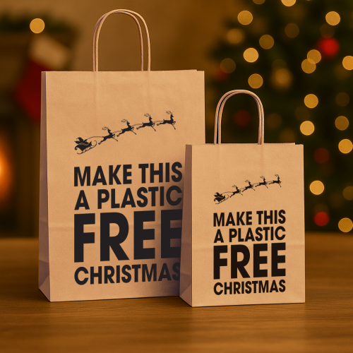320mm Plastic Free Christmas Carrier Bags