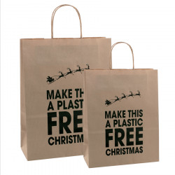 320mm Plastic Free Christmas Carrier Bags