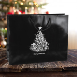 410mm Black Christmas Tree Paper Carrier Bags