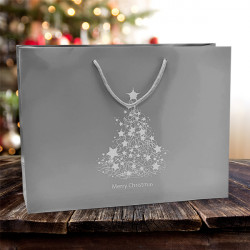 Silver Christmas Tree Carrier Bags