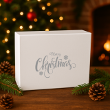 Merry Christmas White Gift Box 120mm