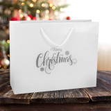 410mm White Merry Christmas Gift Bags