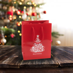 160mm Red Christmas Tree Paper Carrier Bags