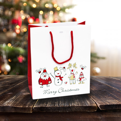 small christmas paper bolsas