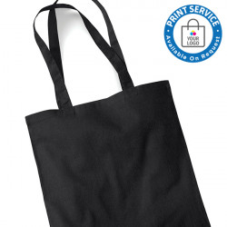 Black Cotton Bags Long Handles