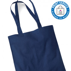 Blue Cotton Bags Long Handles