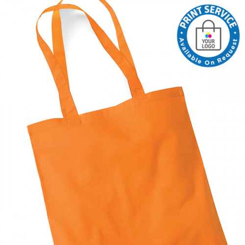 Orange Cotton Bags Long Handles