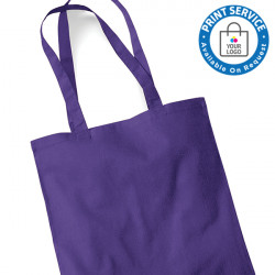 Purple Cotton Bags Long Handles