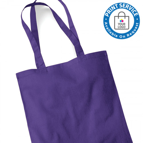 Purple Cotton Bags Long Handles