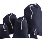 Navy Cotton Drawstring Bags Navy Cotton Drawstring Bags