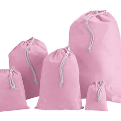 Pink Cotton Drawstring Bags