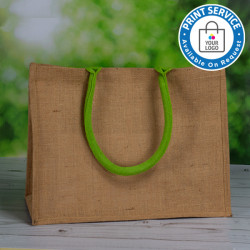 Jute Bags With Green Handles