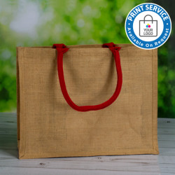 Jute Bags With Red Handles